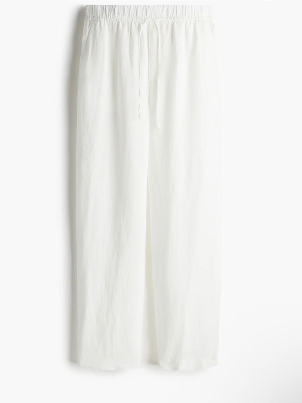H&M White Elastic Drawstring Athletic Shorts